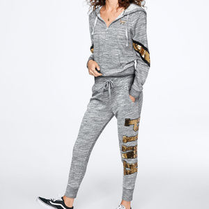 Victoria's Secret Pink Bling Marl Hoodie Pant SET